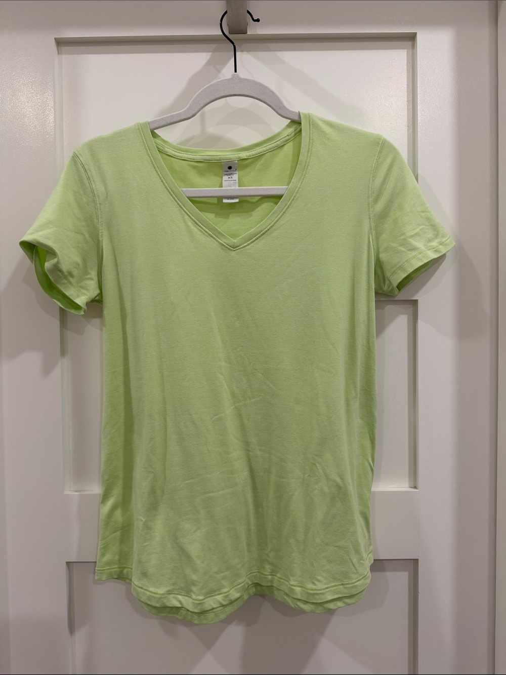 T.J.Maxx Light Lime V-Neck Short Sleeve Tee